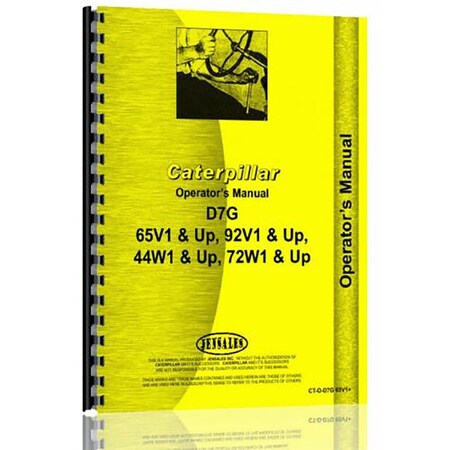 Fits Caterpillar D7G Equipment Operator Manual (New) (CT-O-D7G 65V1+)